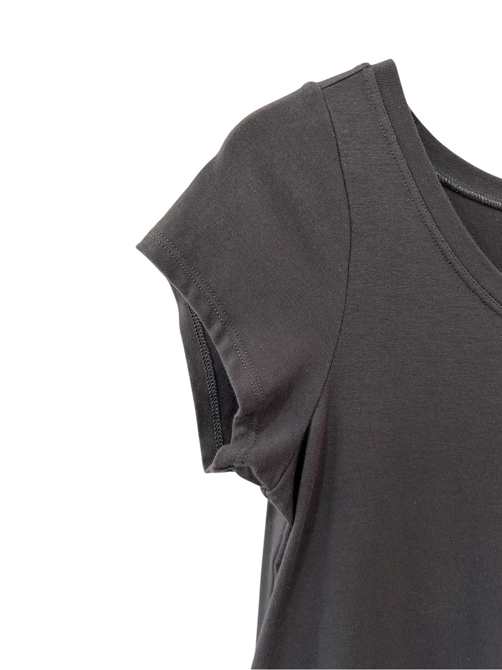 Eileen Fisher Organic Cotton Jersey knit Dress PM petite medium grey minimalist - Picture 5 of 6